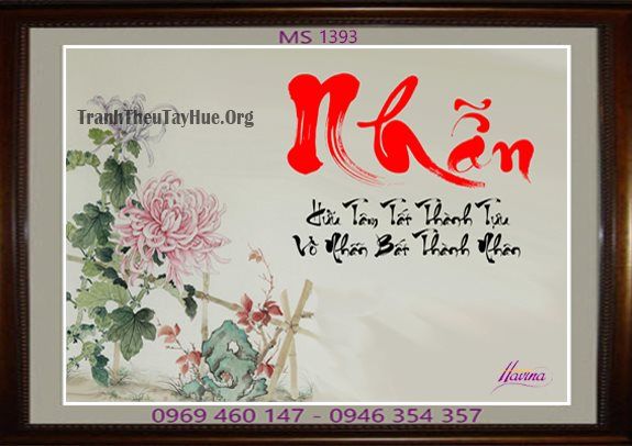 TRANH THÊU CHỮ NHẪN MS 1393