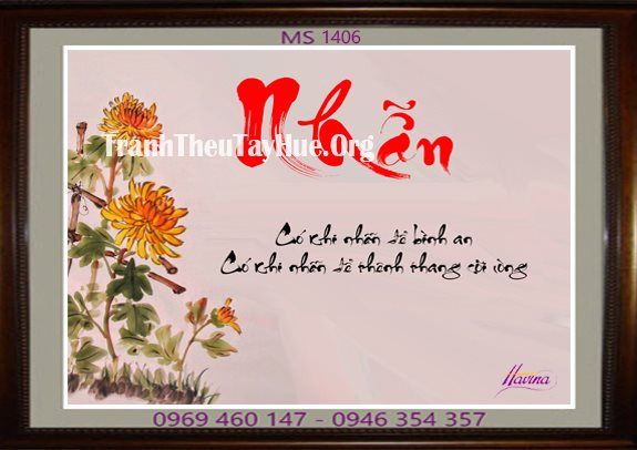 TRANH THÊU CHỮ NHẪN MS 1406