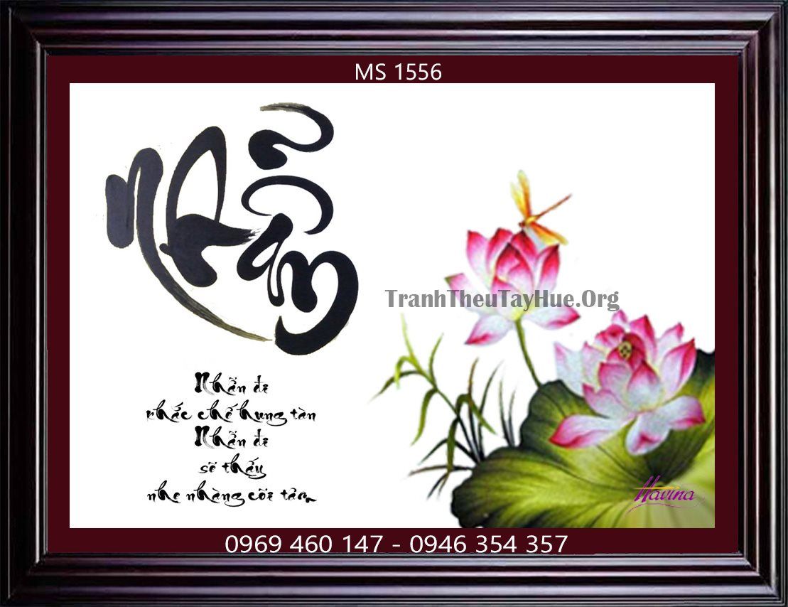 TRANH THÊU CHỮ NHẪN MS 1556