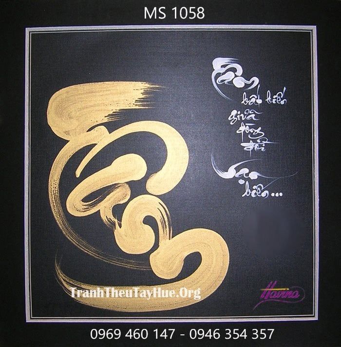 TRANH THÊU CHỮ TÂM MS 1058