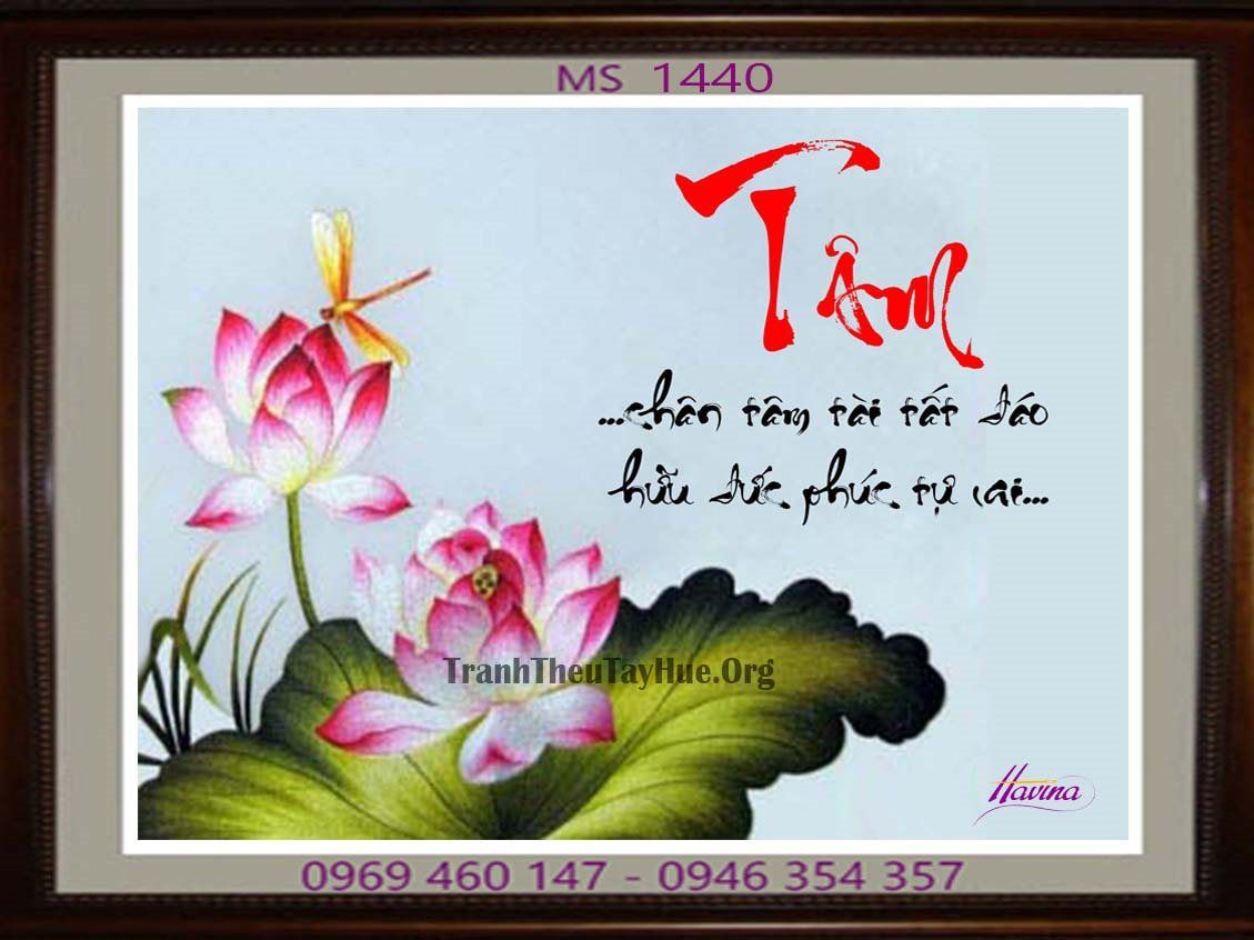 TRANH THÊU CHỮ TÂM MS 1440