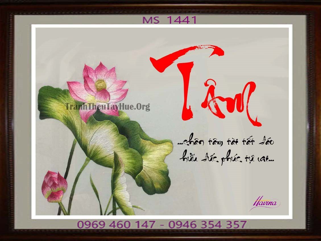 TRANH THÊU CHỮ TÂM MS 1441