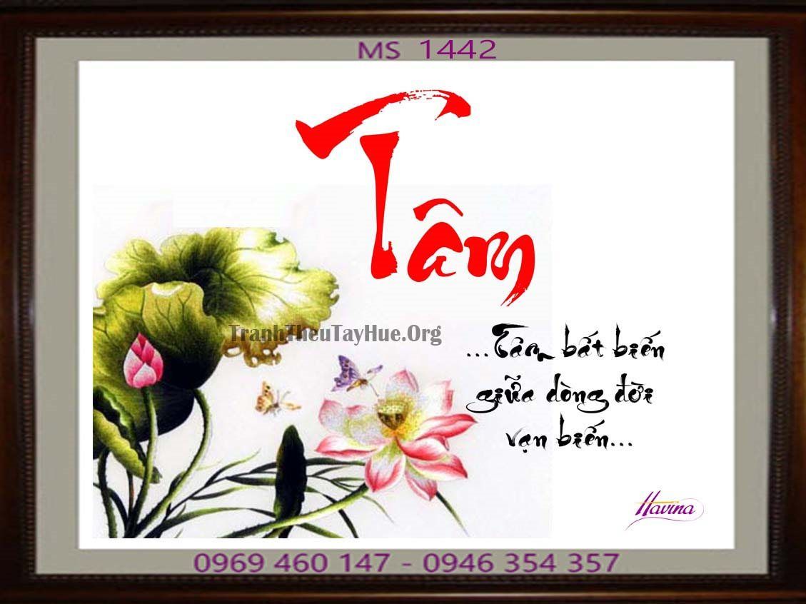 TRANH THÊU CHỮ TÂM MS 1442