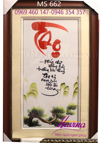 TRANH THÊU CHỮ THỌ MS 662