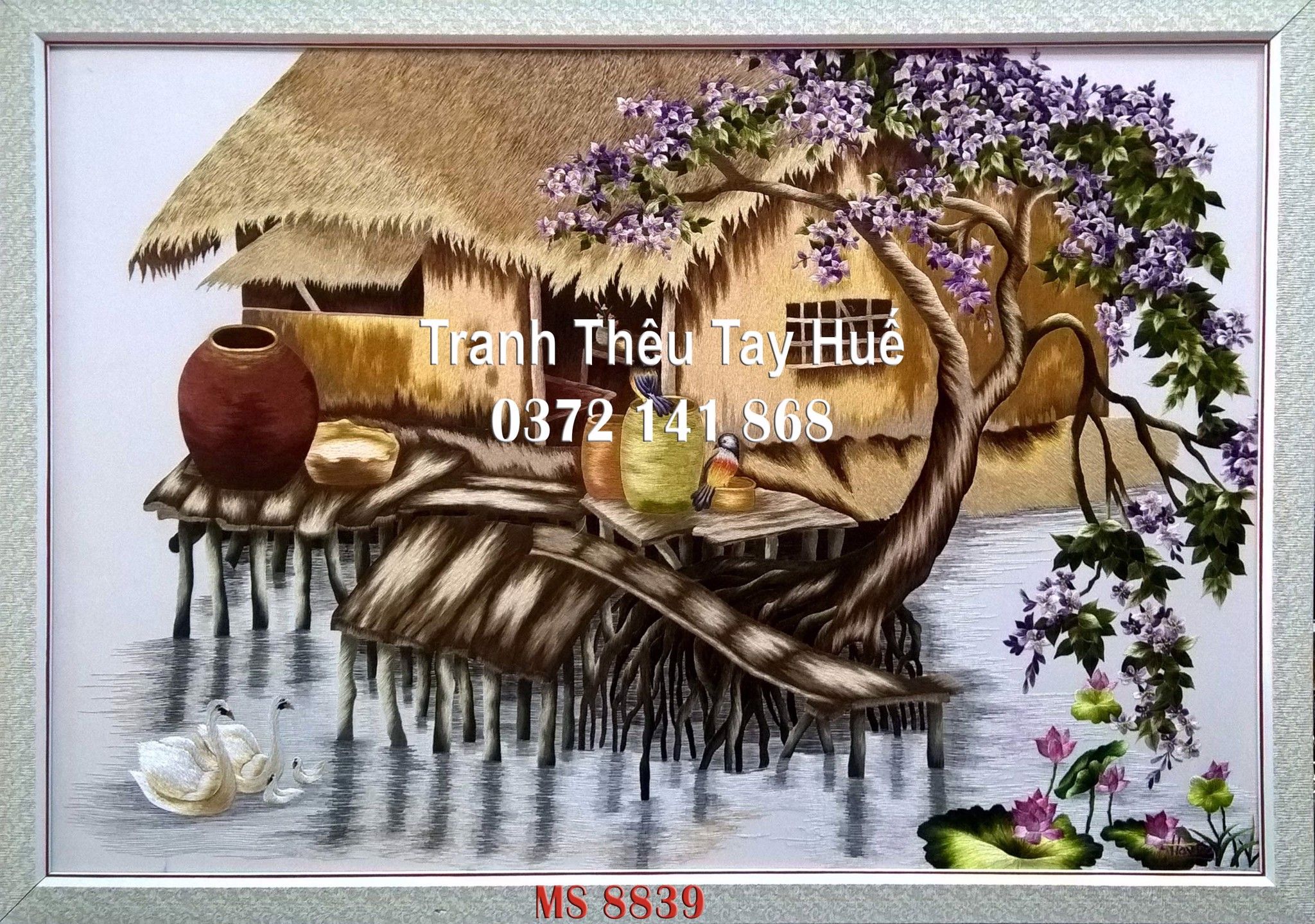 Tranh thêu đồng quê ms 8839