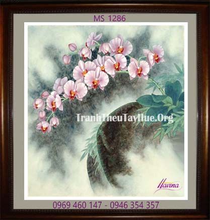 TRANH THÊU HOA LAN MS 1286