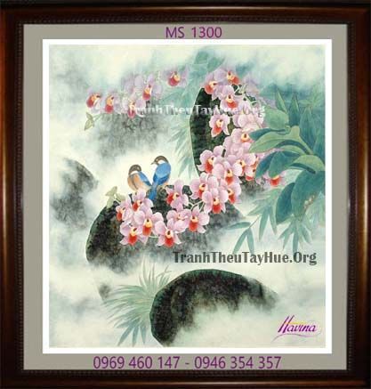 TRANH THÊU HOA LAN MS 1300