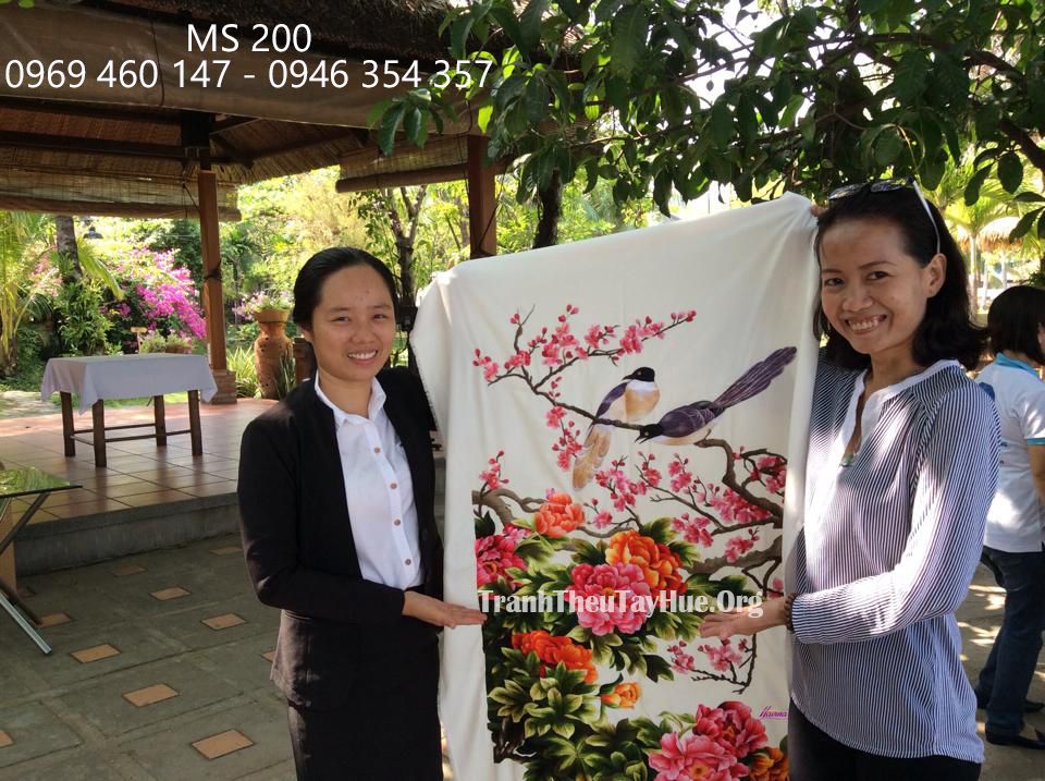 TRANH THÊU HOA MẪU ĐƠN MS 200