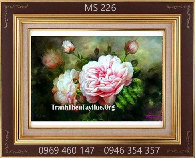 TRANH THÊU HOA MẪU ĐƠN MS 226