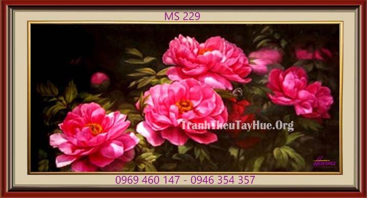 TRANH THÊU HOA MẪU ĐƠN MS 229