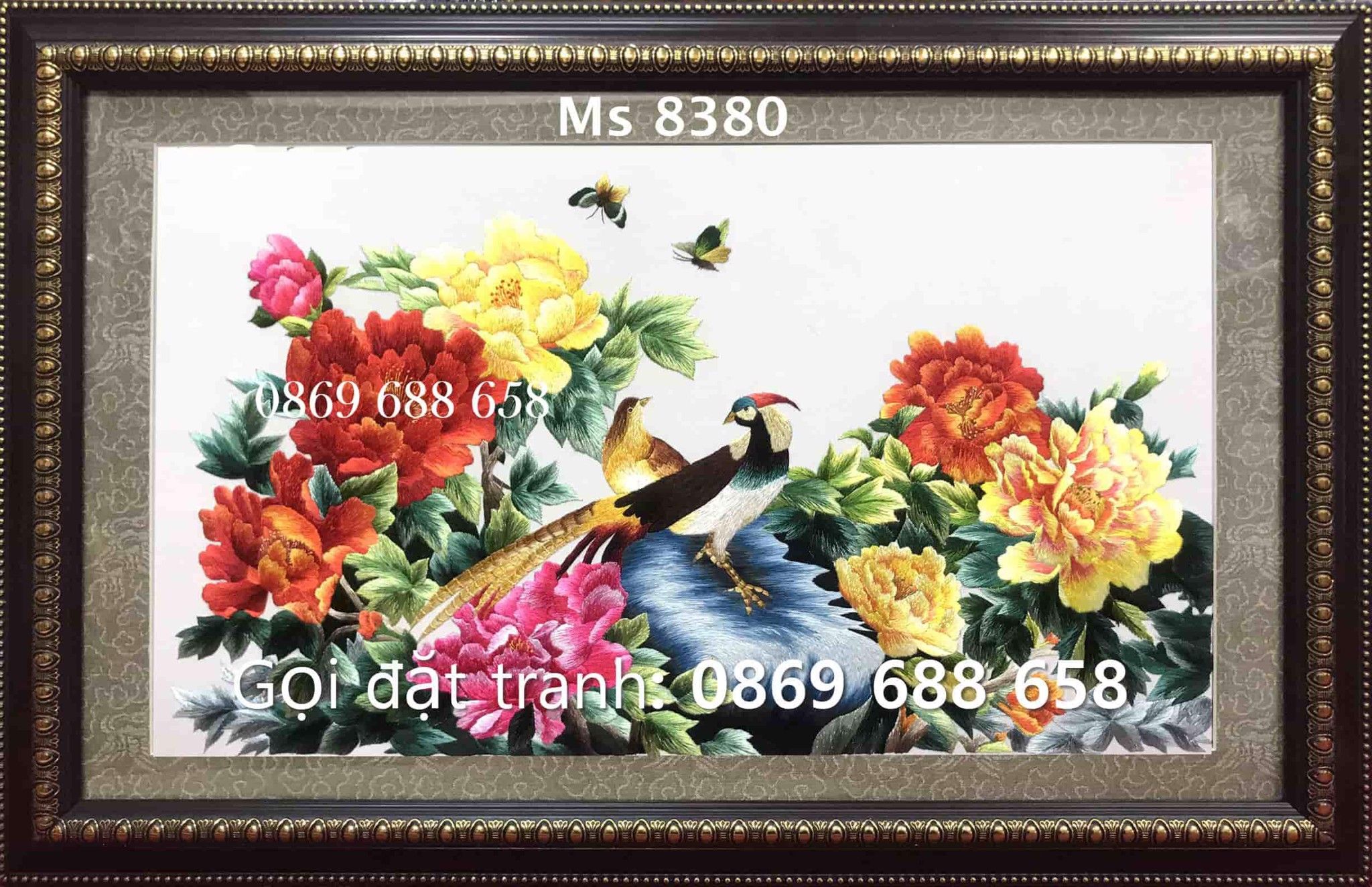 TRANH THÊU HOA MẪU ĐƠN MS 8380