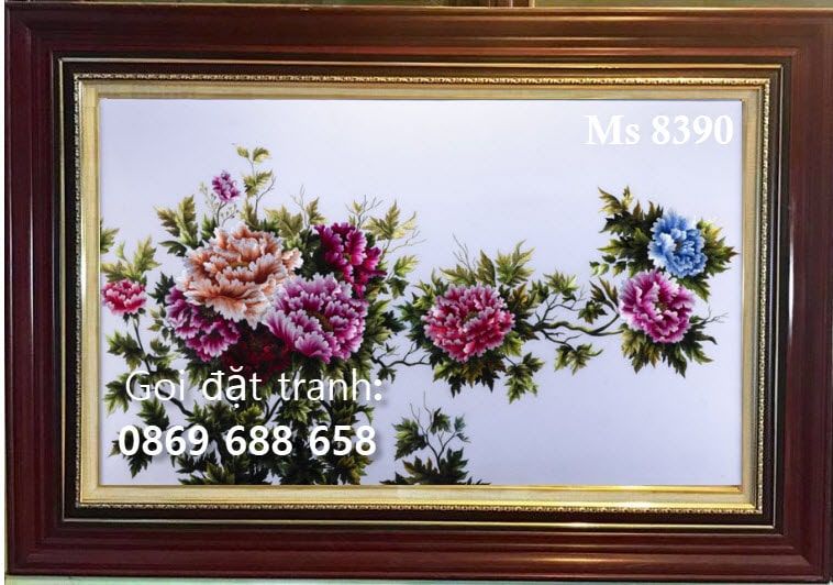 TRANH THÊU HOA MẪU ĐƠN MS 8390