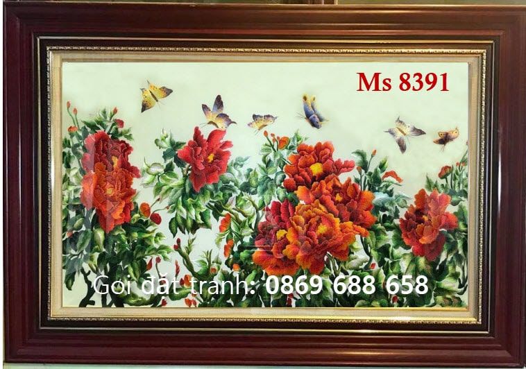 TRANH THÊU HOA MẪU ĐƠN MS 8391