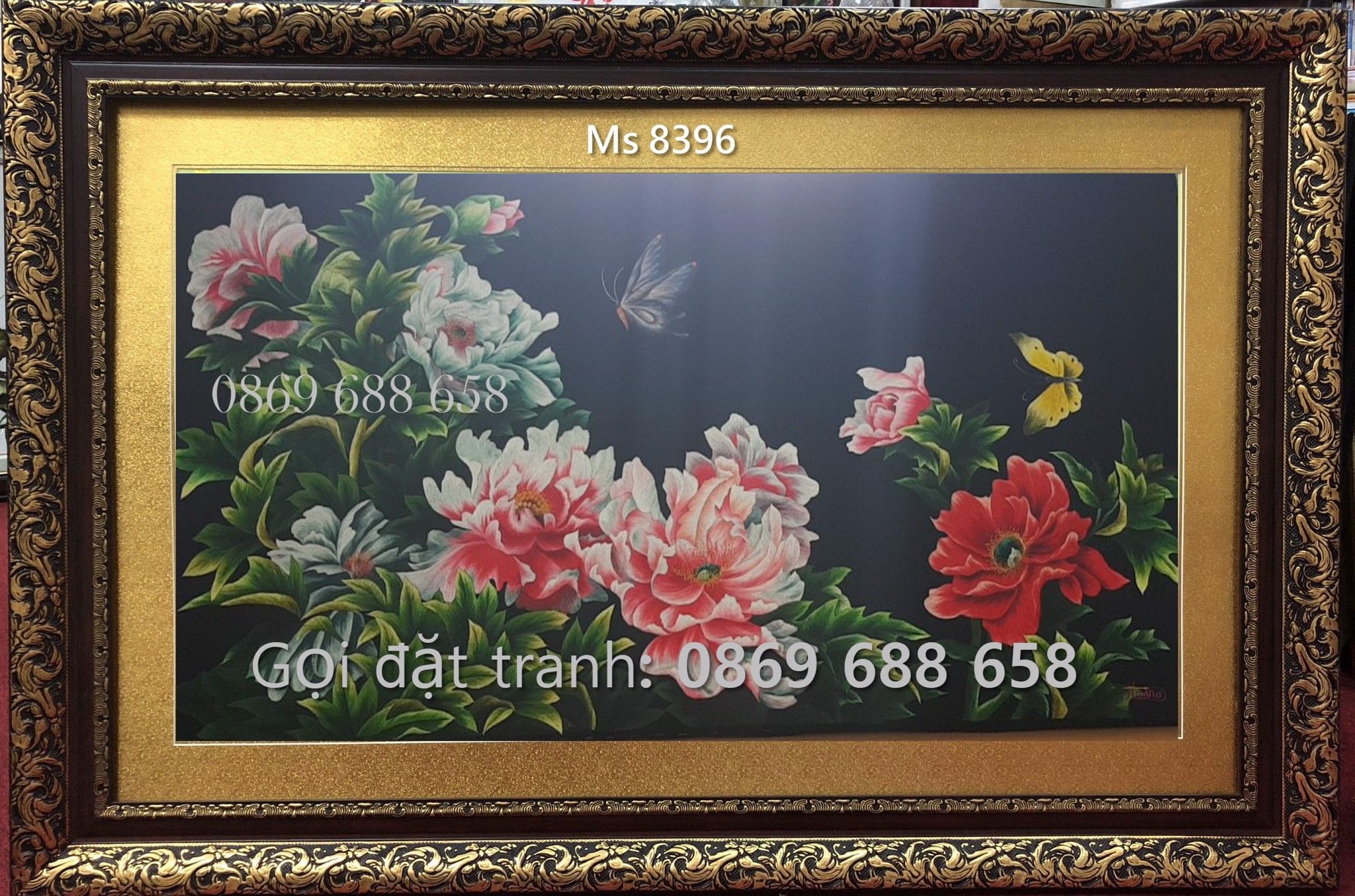 TRANH THÊU HOA MẪU ĐƠN MS 8396