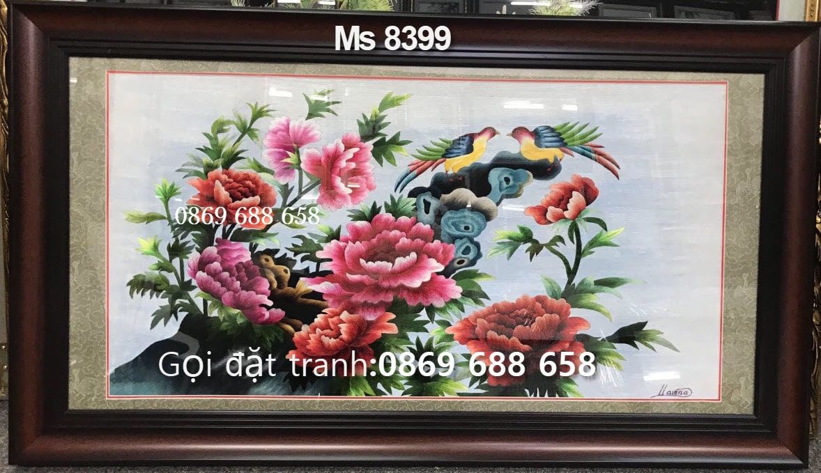 TRANH THÊU HOA MẪU ĐƠN MS 8399