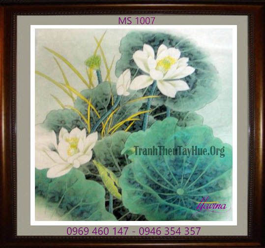 TRANH THÊU HOA SEN MS 1007