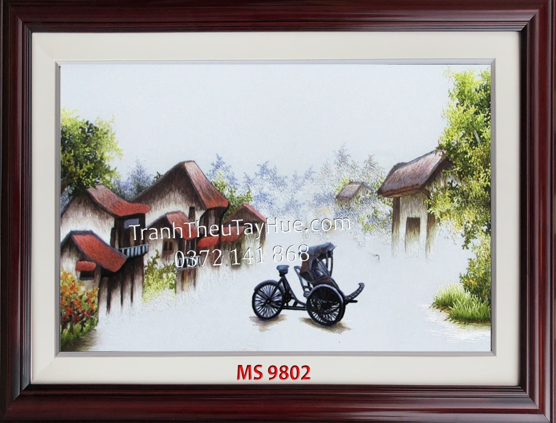 Tranh thêu Chùa Cầu - Hội An MS 9802