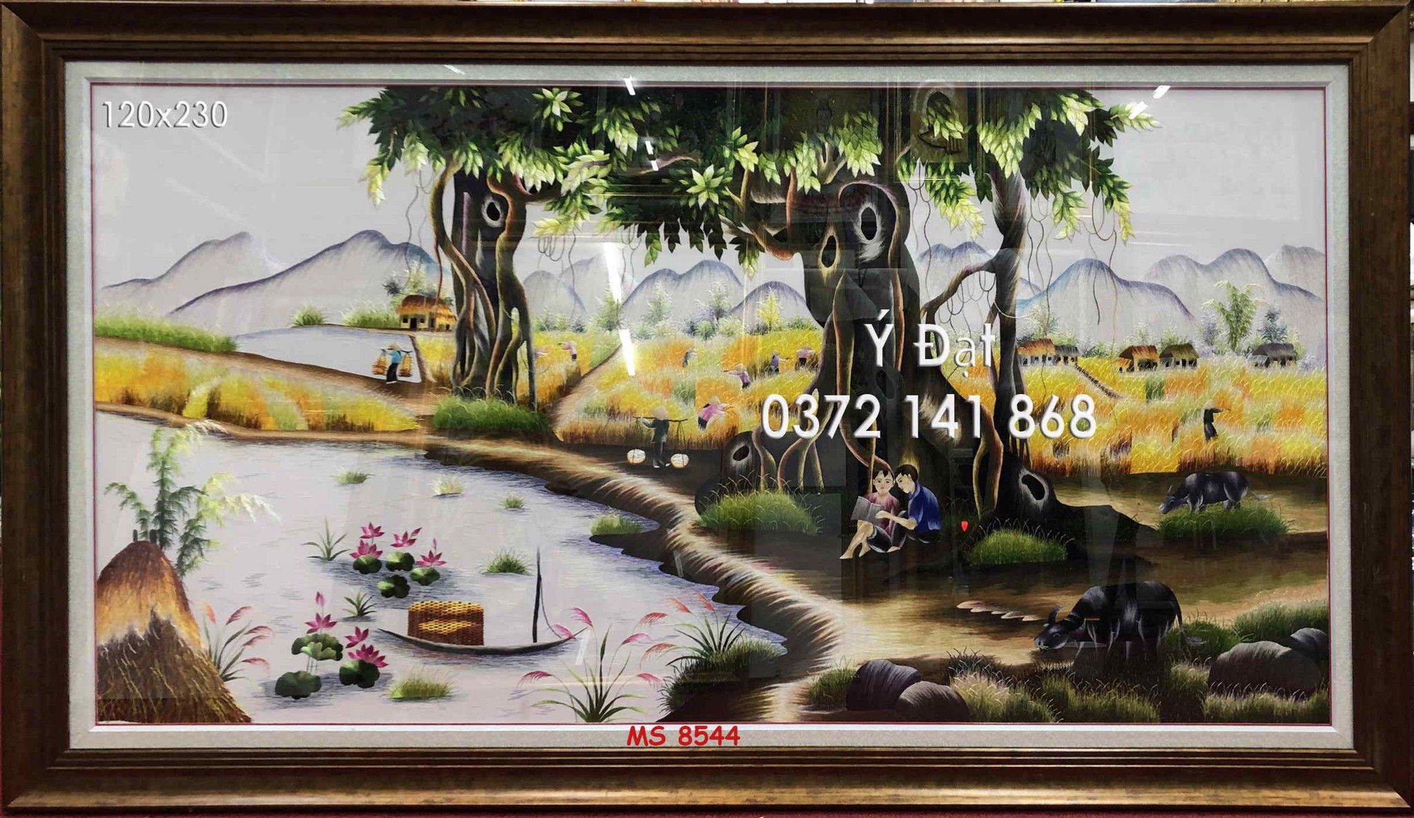 TRANH THÊU PHONG CẢNH LÀNG QUÊ MS 8544