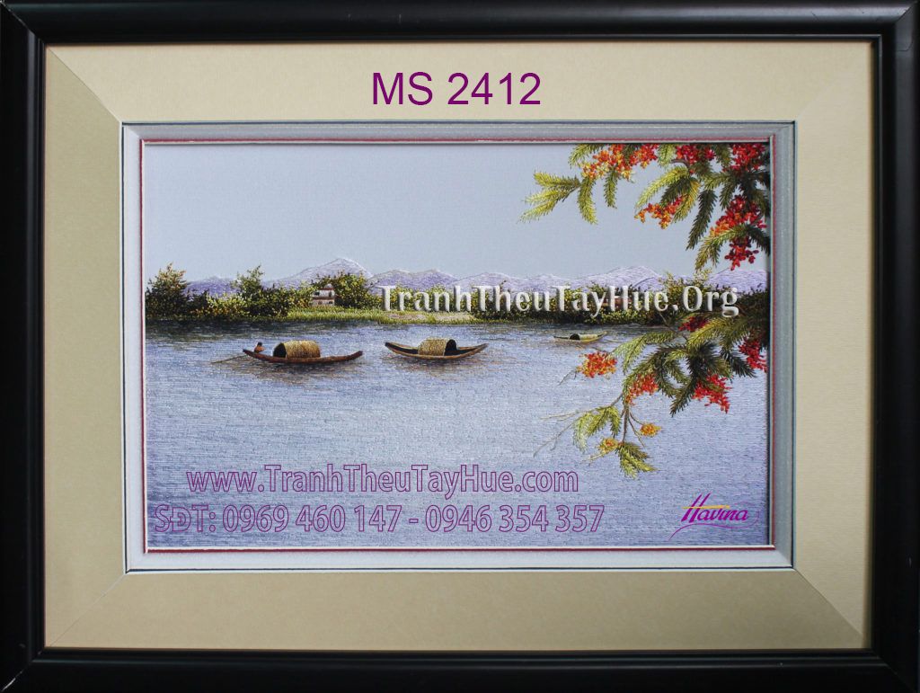 TRANH THÊU PHONG CẢNH LÀNG QUÊ MS 2412