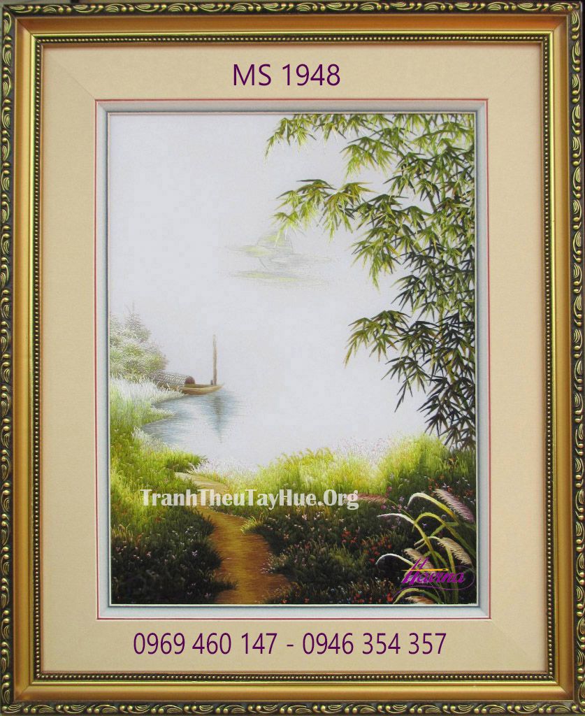 TRANH THÊU PHONG CẢNH LÀNG QUÊ MS 1948