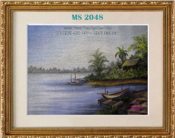 TRANH THÊU PHONG CẢNH LÀNG QUÊ MS 2048