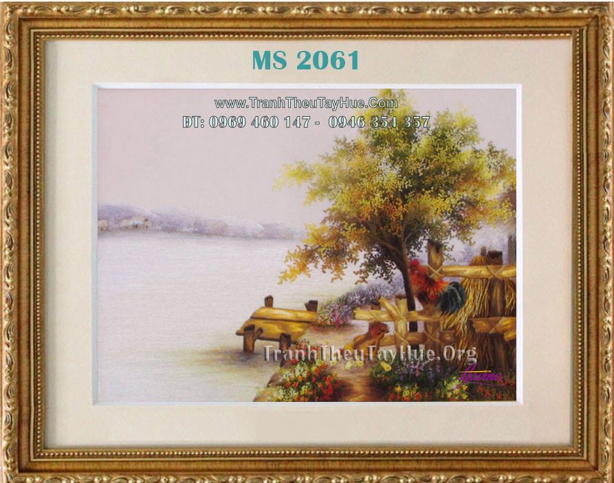 TRANH THÊU PHONG CẢNH LÀNG QUÊ MS 2061