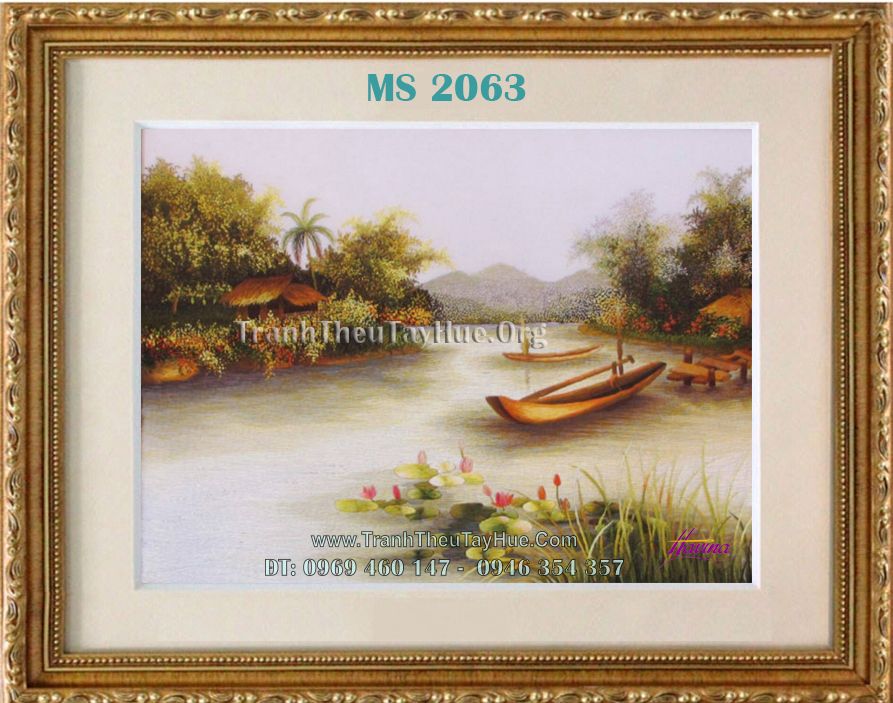 TRANH THÊU PHONG CẢNH LÀNG QUÊ MS 2063