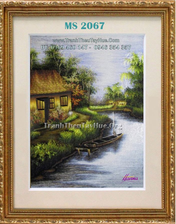 TRANH THÊU PHONG CẢNH LÀNG QUÊ MS 2067