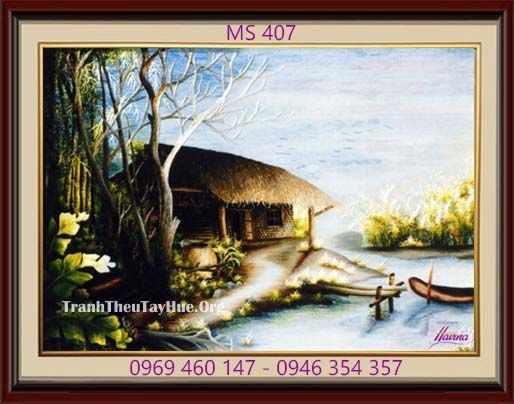 TRANH THÊU PHONG CẢNH LÀNG QUÊ MS 407