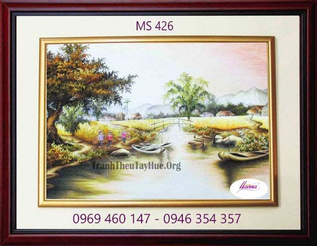 TRANH THÊU PHONG CẢNH LÀNG QUÊ MS 426