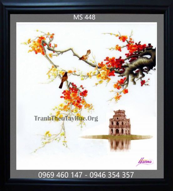 TRANH THÊU PHONG CẢNH LÀNG QUÊ MS 448