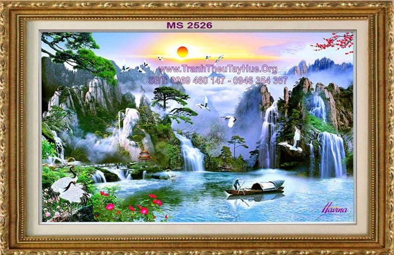 TRANH THÊU SƠN THỦY HỮU TÌNH MS 2526