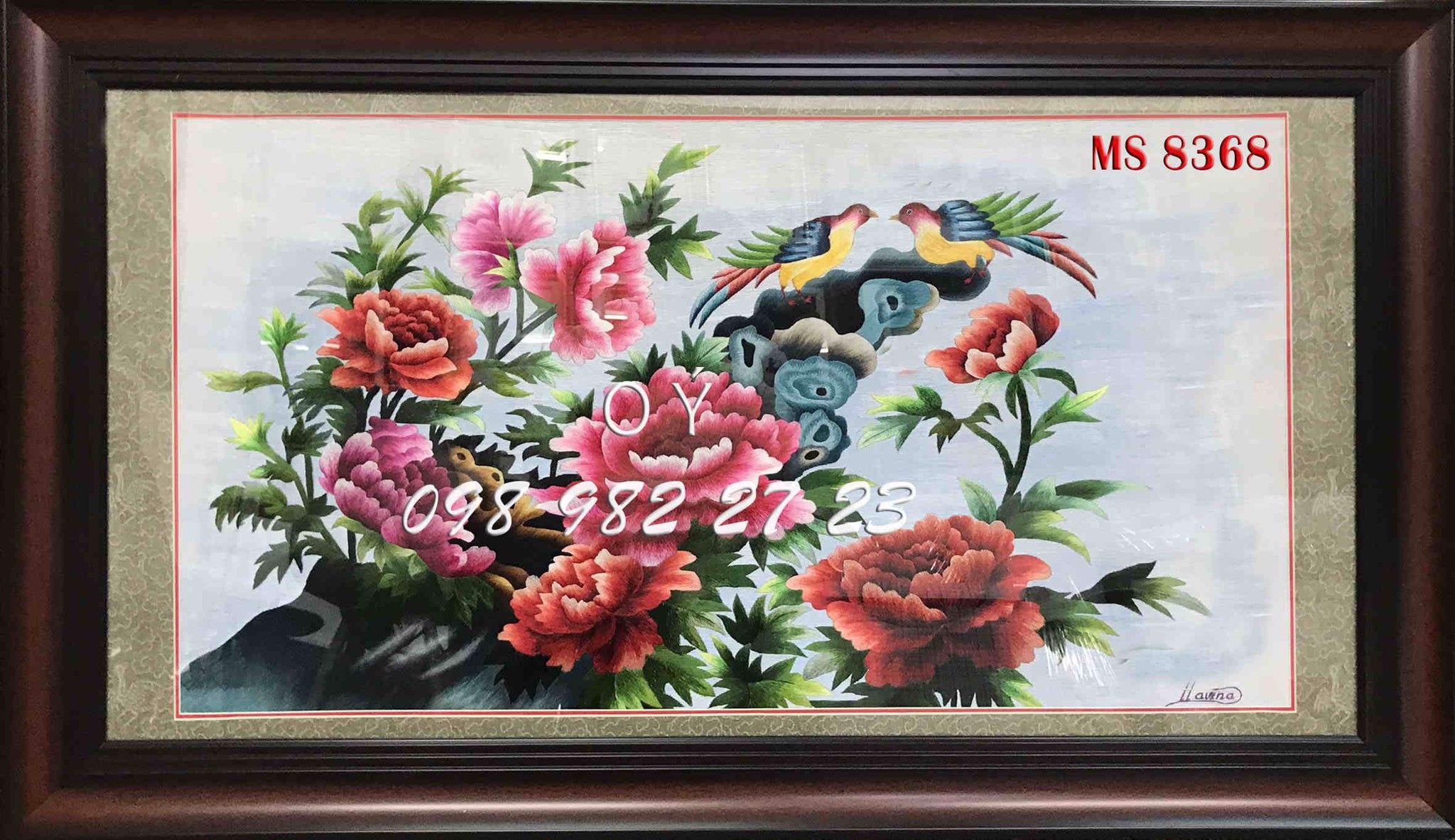 TRANH THÊU HOA MẪU ĐƠN MS 8368