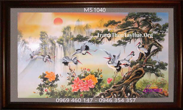 TRANH THÊU CHIM HẠC MS 1040