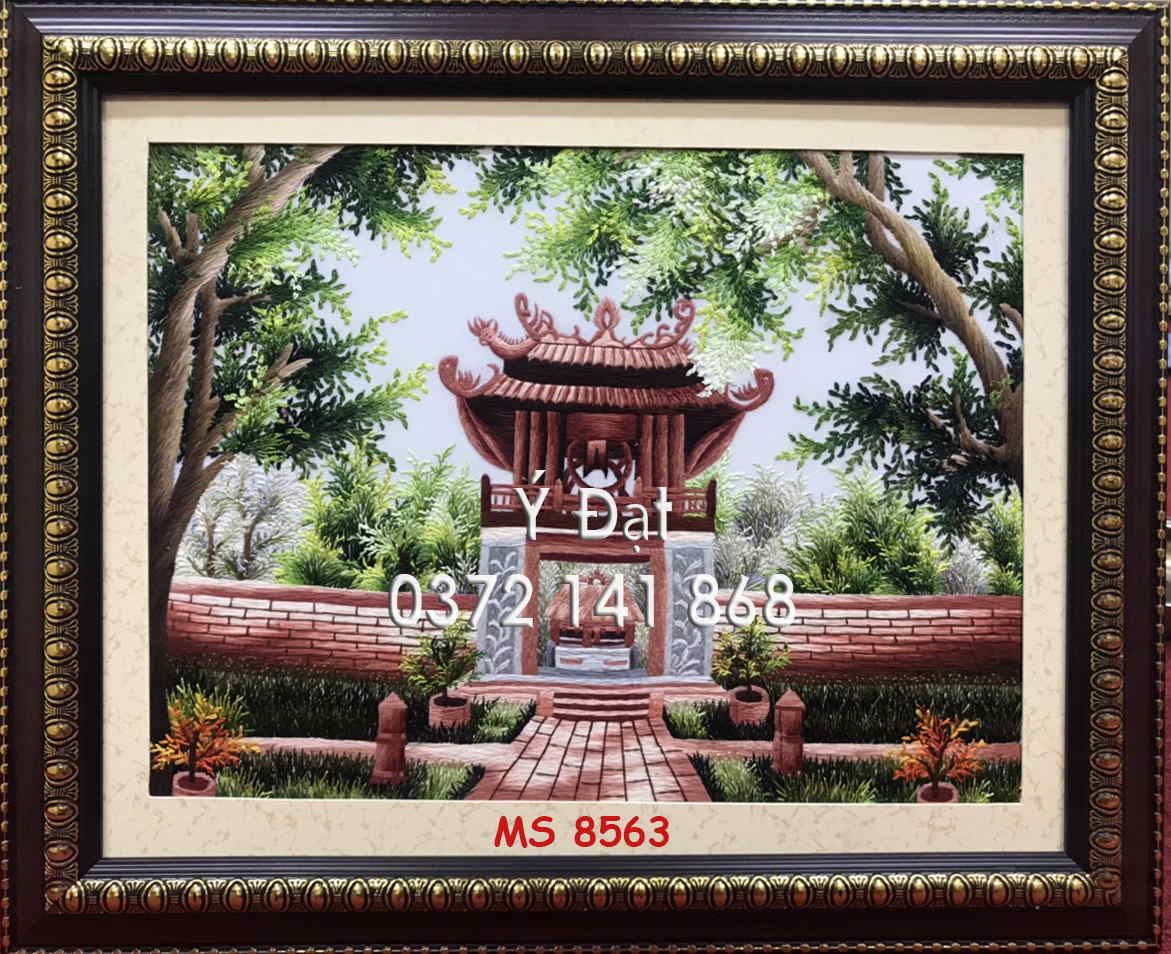 TRANH THÊU VĂN MIẾU QUỐC TỬ GIÁM MS 8563