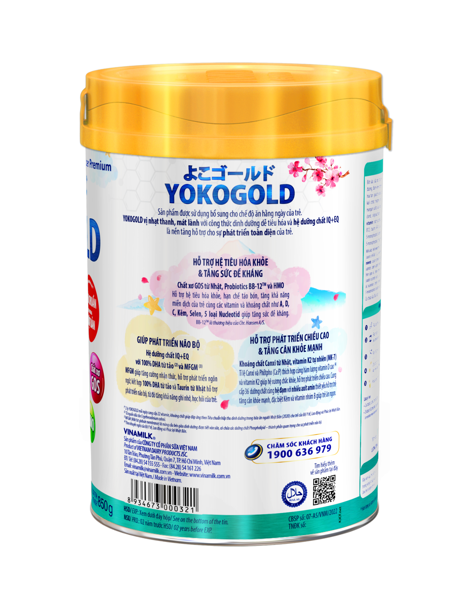 Sữa bột YOKOGOLD 3 - lon 850g (cho trẻ từ 2 - 6 tuổi)