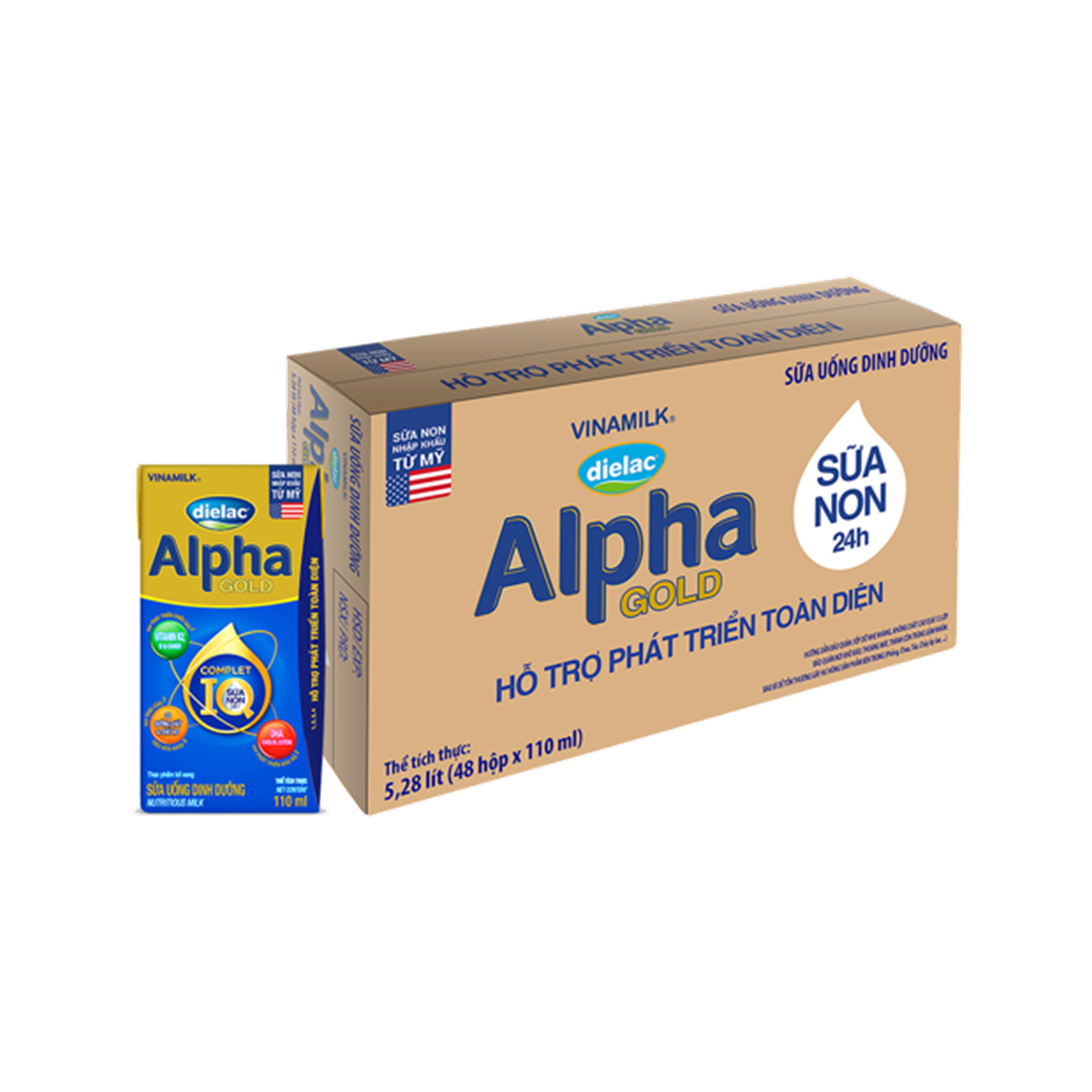 Sữa Uống Dinh Dưỡng Dielac Alpha Gold (Sữa non) - Thùng 48 hộp 110ml