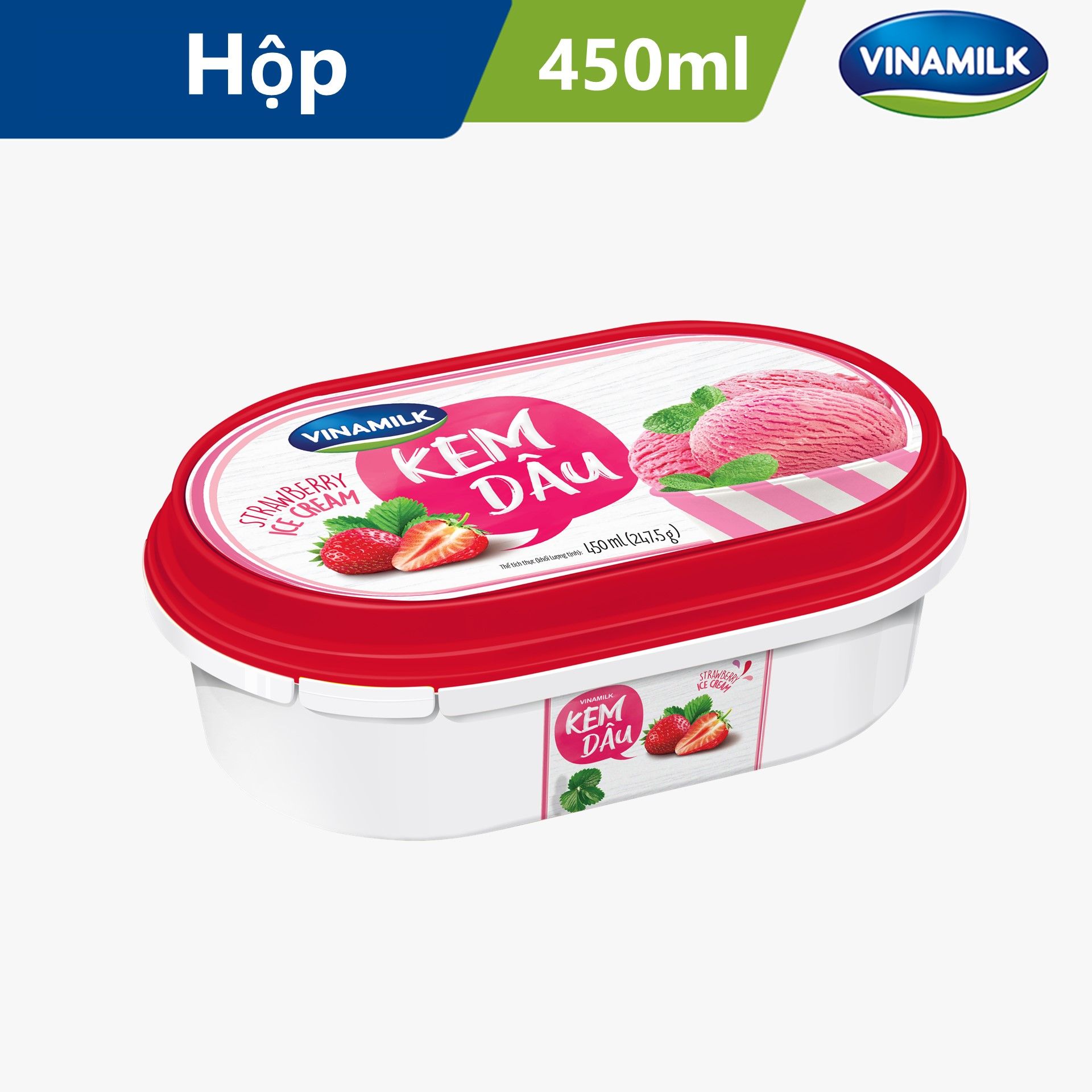 Kem Vinamilk Hương Dâu - Hộp 450ml