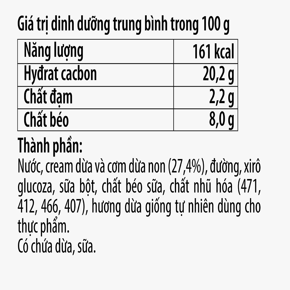 Kem Vinamilk Dừa - Hộp 450ml