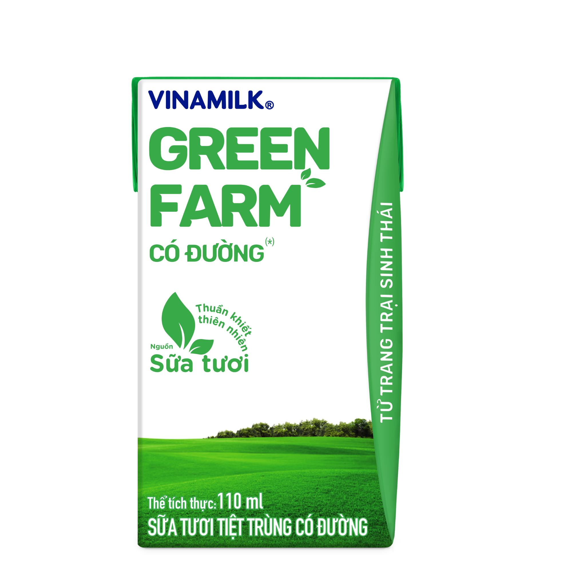 Sữa Tươi Tiệt Trùng Vinamilk Green Farm Có đường - Lốc 4 hộp 110ml