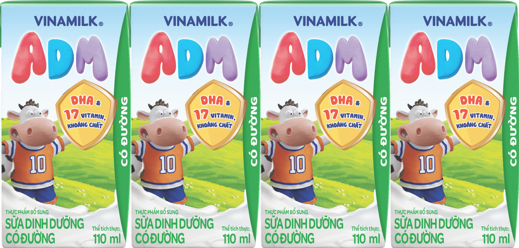 Sữa dinh dưỡng Vinamilk ADM Có Đường - Thùng 48 hộp 110ml