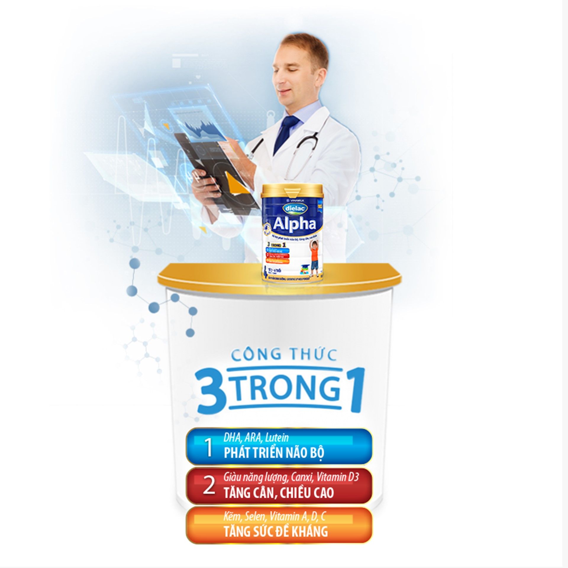 Sữa bột Dielac Alpha 2 - lon 400g (cho trẻ từ 6 - 12 tháng tuổi)