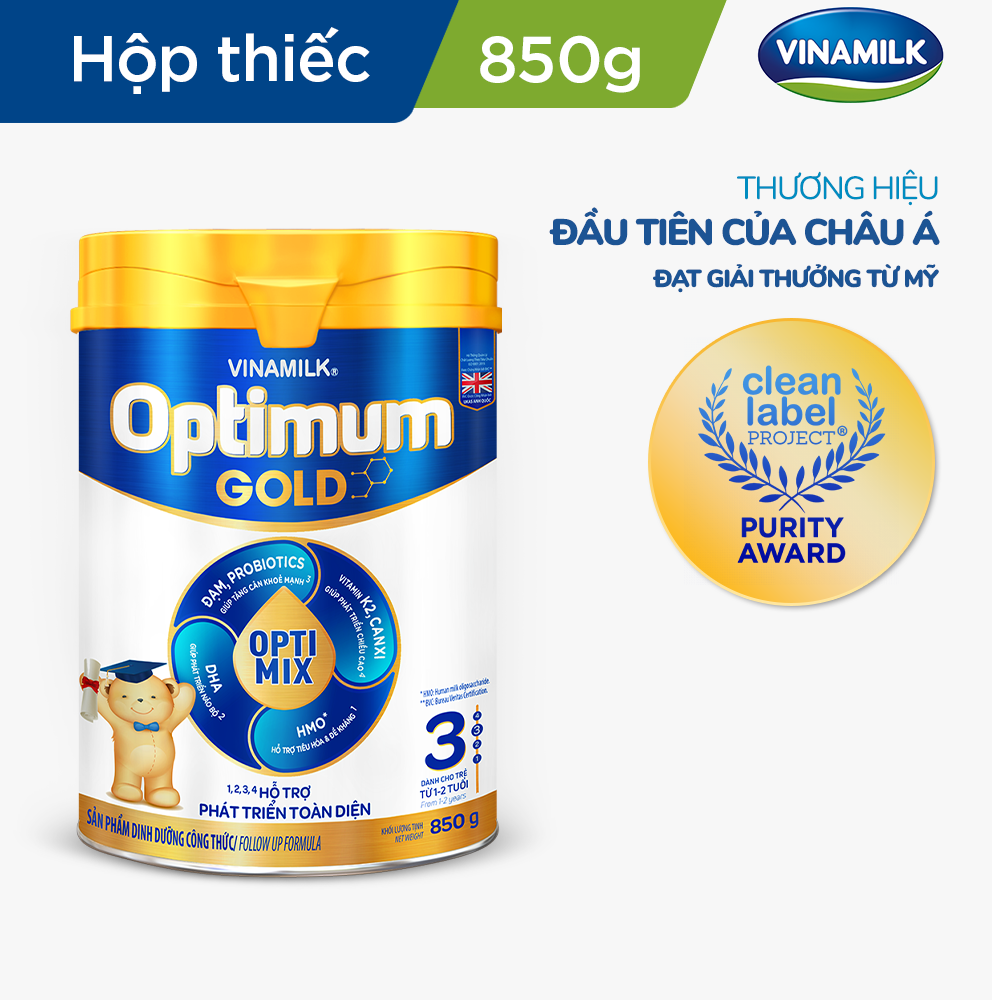 Sữa bột Optimum Gold 3 - lon 850g (cho trẻ từ 1 - 2 tuổi)