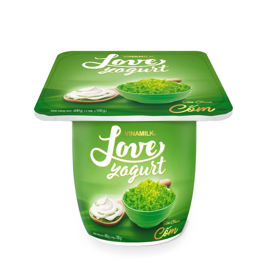 Sữa Chua Ăn Love Yogurt Cốm - Vỉ 4 Hộp 100g