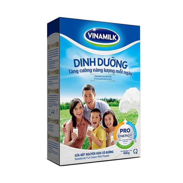 Sữa bột Nguyên kem có đường Vinamilk Dinh Dưỡng - Hộp Giấy 400g