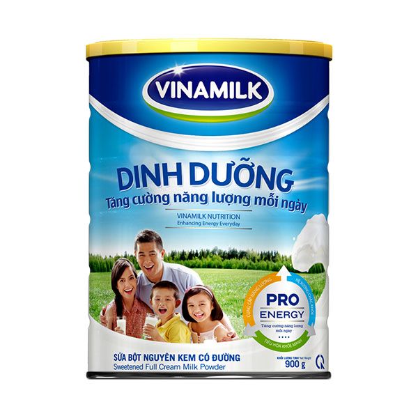 Sữa bột Nguyên kem có đường Vinamilk Dinh Dưỡng - Hộp thiếc 900g