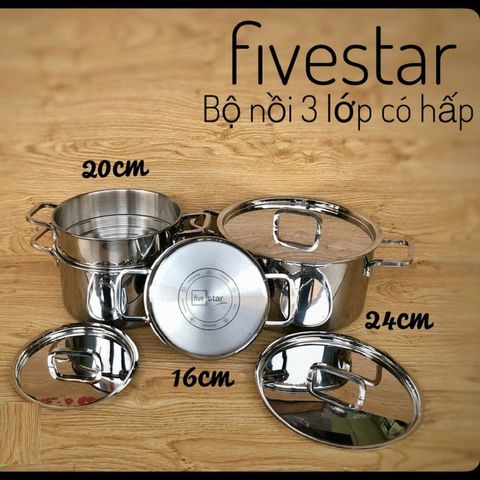 BỘ NỒI 3 LỚP ĐÚC LIỀN FIVESTAR