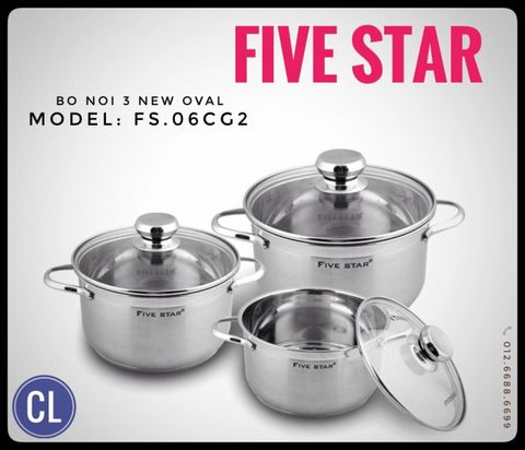 BỘ NỒI FIVE STAR 3 NEW OVAL