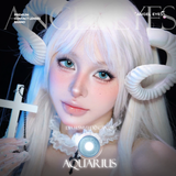  Aquarius Blue Lens with Prescription by N'Rosa for Breathing Eyes, Premium Quality, Distributed by Angel Eyes | Prescription Range 0-8 | Super Moisture MPC Material 