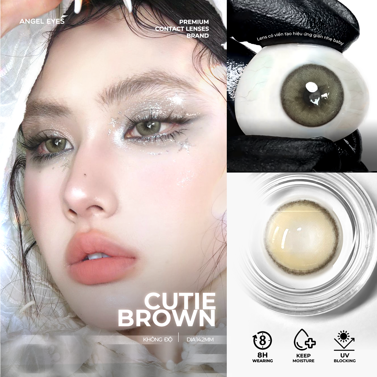  [MẪU GIẢM 50%] Bộ sưu tập kính áp tròng màu không độ Angel Eyes Plano Collection chất liệu PolyHema 